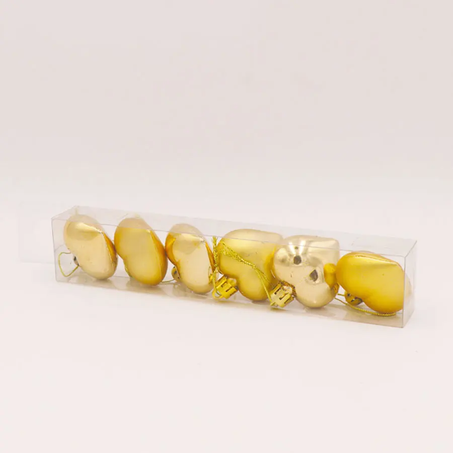 Gold Heart Natal 6 шт./упак. сердце рождественские подвесные шары Рождественская елка украшения для рождественской вечеринки рождественские украшения для дома - Цвет: Gold Heart