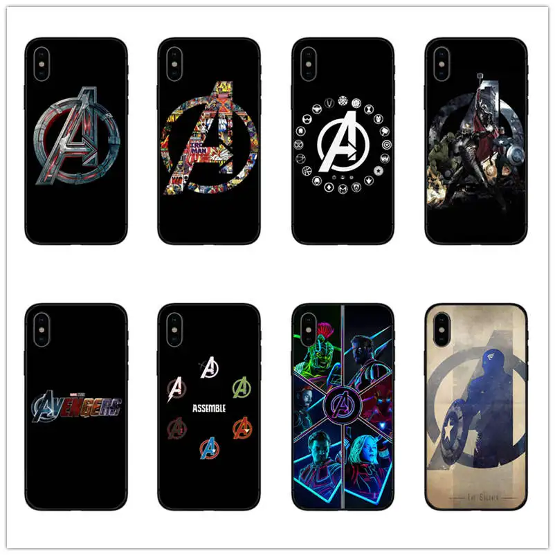 Чехол для телефона Marvel Avengers Shield из черного силикона apple iphone 5 6 5s X 7 8 6S PLUS SE XR XS MAX