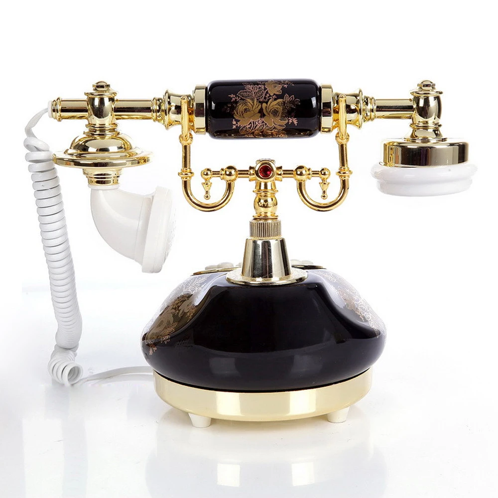black antique telephone corded retro home phones old fashion ceramic landline telephone vintage telephones for home office decor free global shipping
