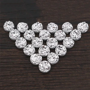 Модные 40 шт 8 мм 10 мм 12 мм посеребренные Цвета натуральный Рудный стиль плоские задние кабошоны из смолы для браслета серьги аксессуары