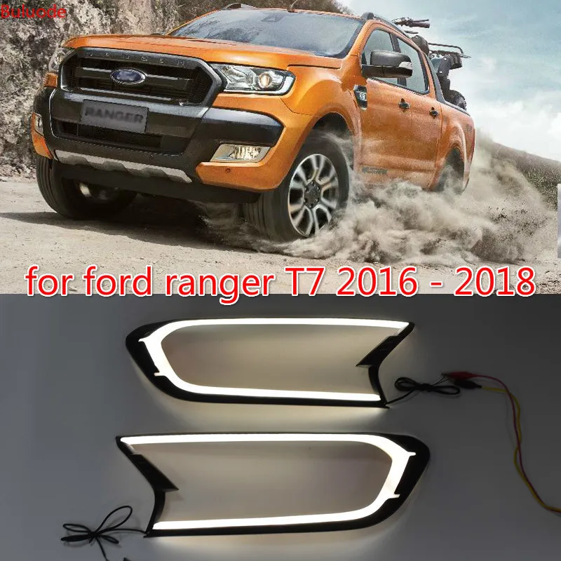 DRL LED daytime Headlight cover for ford ranger T7 2016 - 2018 accessories for ford ranger everest endeavour 2017