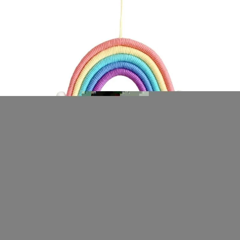 

Ins Cute Rainbow Cloud Pendants Home Children Room Balls Window Decoration Pendant Ornament Rainbow Hand-woven Wall With Cl G0H5