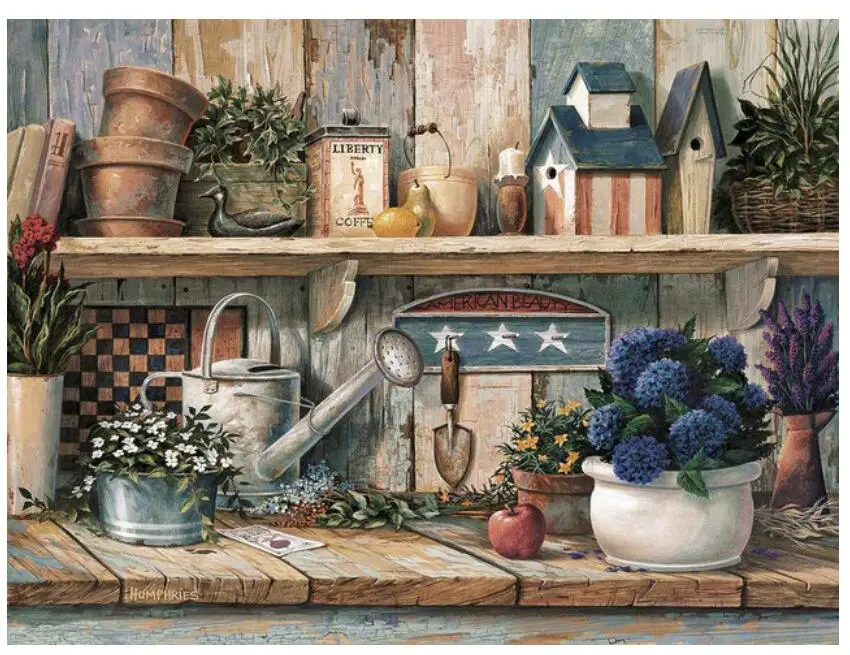 Diy садовая ваза с цветами алмазная живопись клетка птицы вольер мозаика вышивка