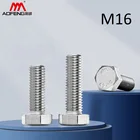 Винты M16 304 с шестигранной головкой из нержавеющей стали, стандартная резьба, болты M16 * 25 мм 30 мм 50 мм 70 мм 100 мм 150 мм 200 мм DIN933