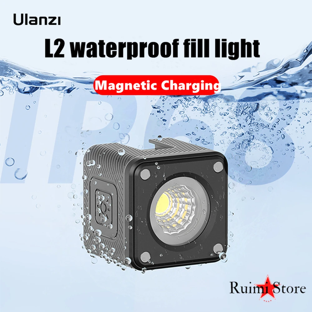 

Ulanzi L2 Cute Lite Mini Waterproof fill LED Video Light IP68 5500K with Color Filter Diffuser Honeycomb for Gopro DSLR Sony