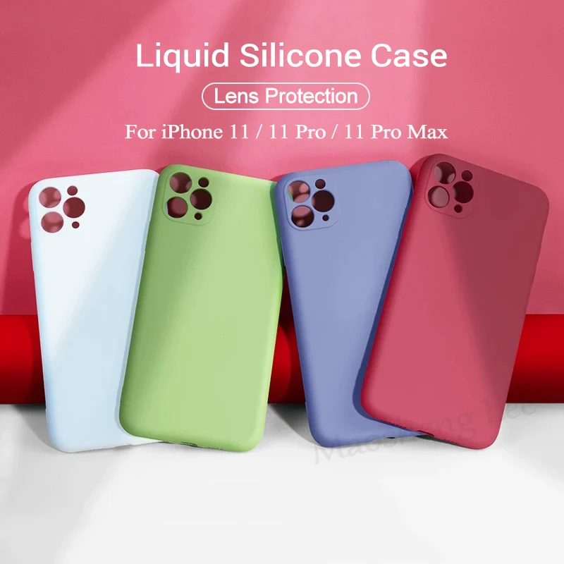 Оригинальный чехол из жидкого силикона для iPhone 11 Pro Max Мягкий Силиконовый
