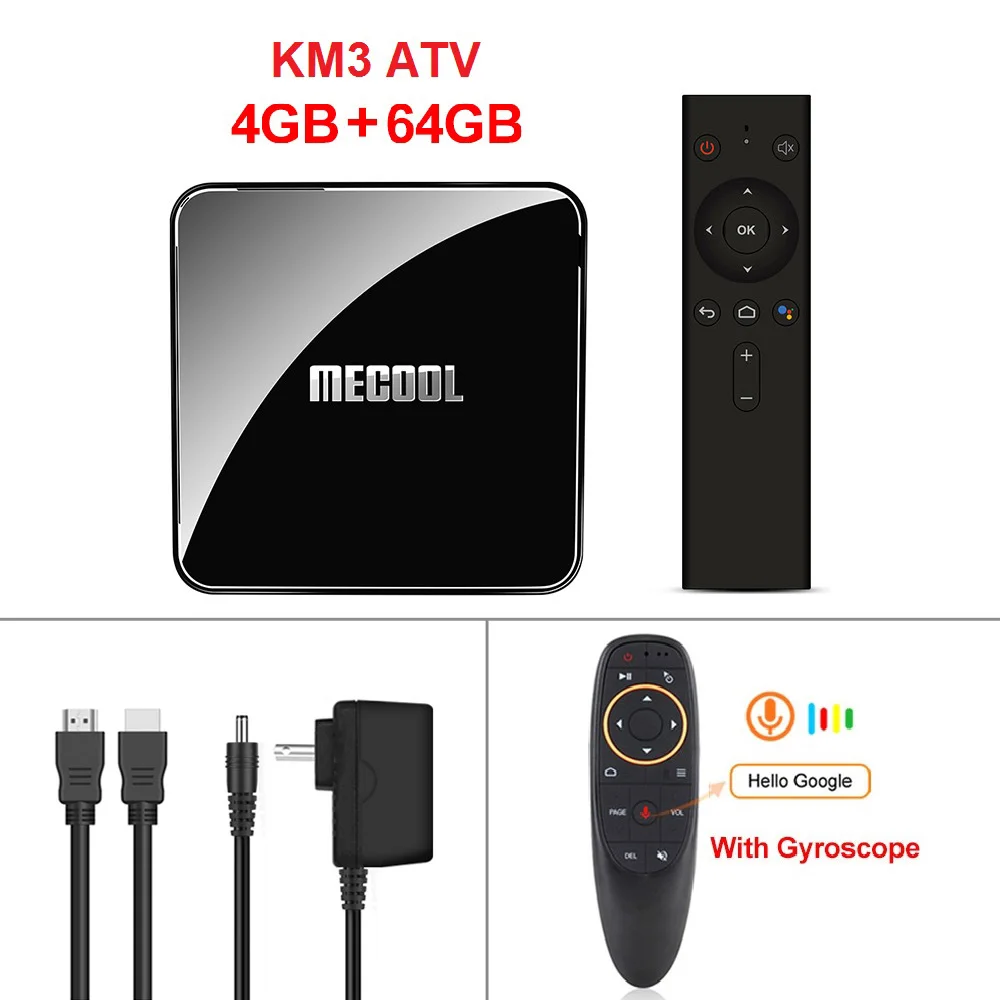 MECOOL KM3 ТВ Android tv Google Сертифицированный Android 9,0 ТВ приставка 4 Гб 64 Гб 128 ГБ Amlogic S905X2 4K 5G Dual Wifi BT4.0 KM9 PRO 4G 32 ГБ - Цвет: KM3 ATV 4G64G G10