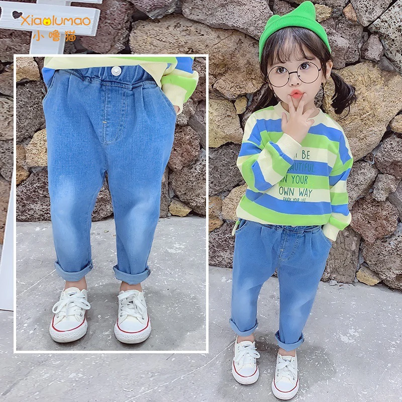 

.Baby boy jeans pants kids denim jeans for kids girls jeans with holes Autumn Novelty Clothes For Infant Girls tiktok clothes