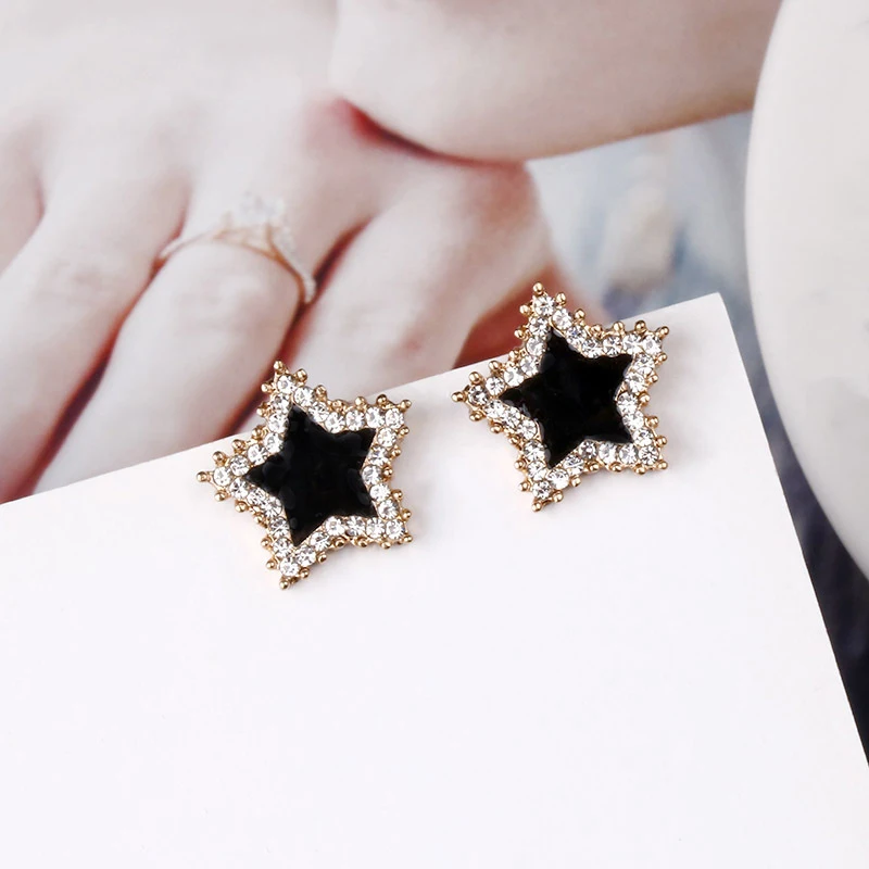 Женские серьги-гвоздики со стразами CARTER LISA серьги пентаграмма в Корейском стиле |