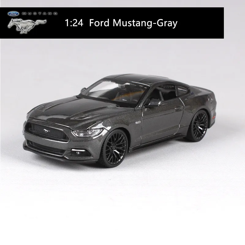 2015 Mustang-Grey Изысканная 1:24 модель из сплава Mustang GT, модель спортивного автомобиля, коллекция премиум и gif - Цвет: 2015 Mustang-Grey