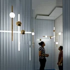 Прикроватная люстра, современный минималистичный светильник для спальни, красная Скандинавская Минималистичная прикроватная лампа с длинной линией, маленькая лампа