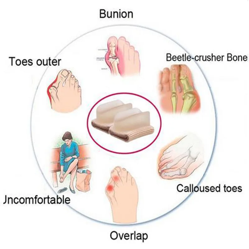 1Pair Toes Separator Hallux Valgus Corrector Bone Thumb Straightener Bunion Stretchers Protector Massage Foot Care Tools