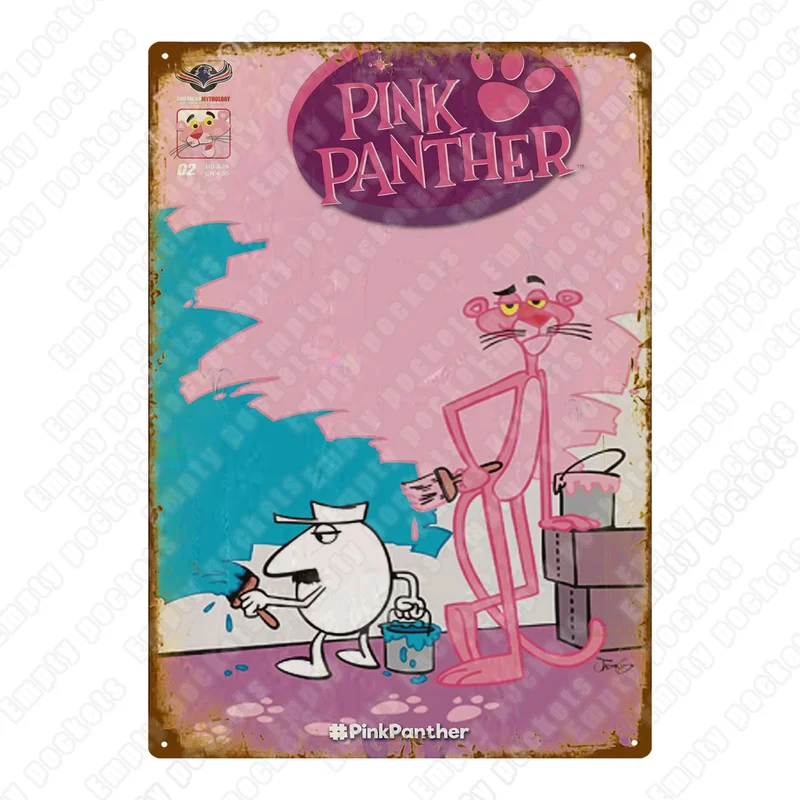 Классические Мультяшные жестяные знаки 1974 Розовая пантера комикс праздничный