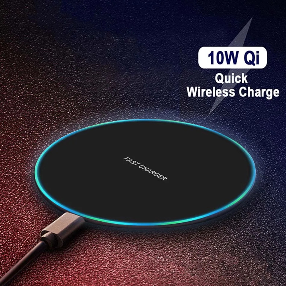 10 Вт Быстрое беспроводное зарядное устройство для samsung Galaxy S9/S9+ S8 Note 9 8 USB Qi зарядное устройство для iPhone XS Max XR X 8 huawei P30 P20 Pro