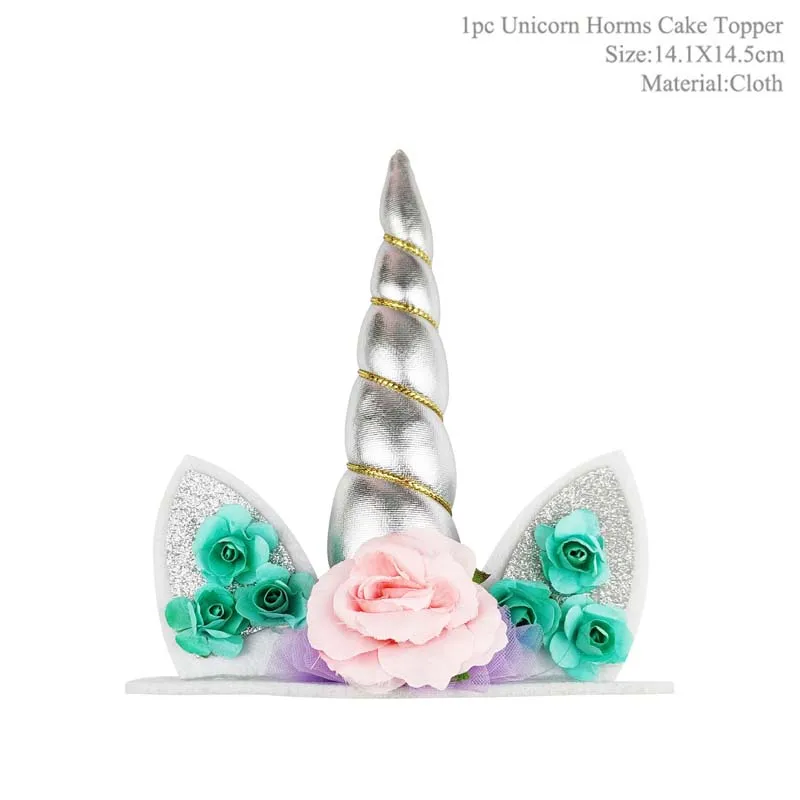 Рог единорога топперы для торта Розовый Золотой Топпер единорог день рождения