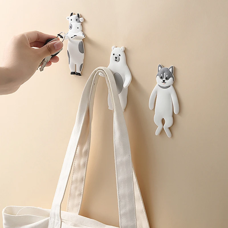 

Silicone Hook Cartoon Animals Storage Hook Free Nail Single Wall Hooks Decorative Home Decor Wall Hanging Key Hair Pin Holder