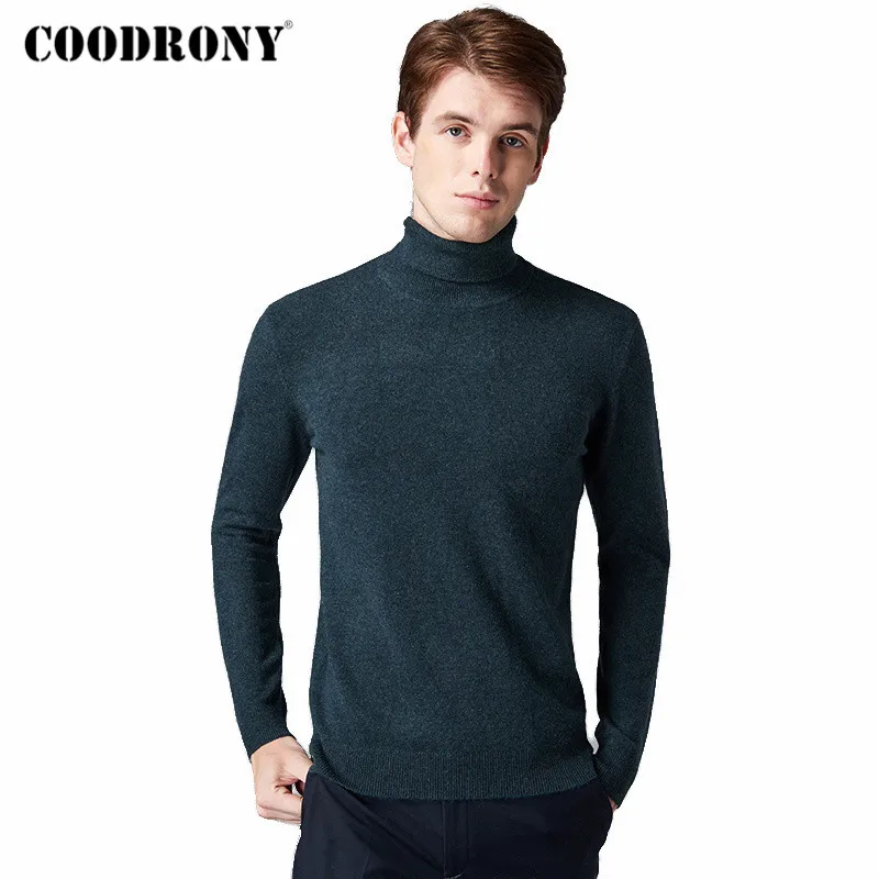 Бренд COODRONY свитер с воротником хомутом из чистой мериносовой шерсти Мужской