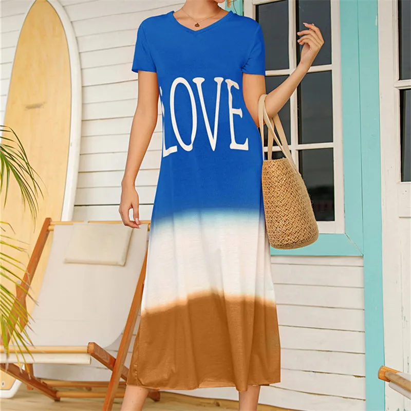 

Plus Size 5XL 2020 Vintage Women Long Dress Fashion Casual Loose Dress