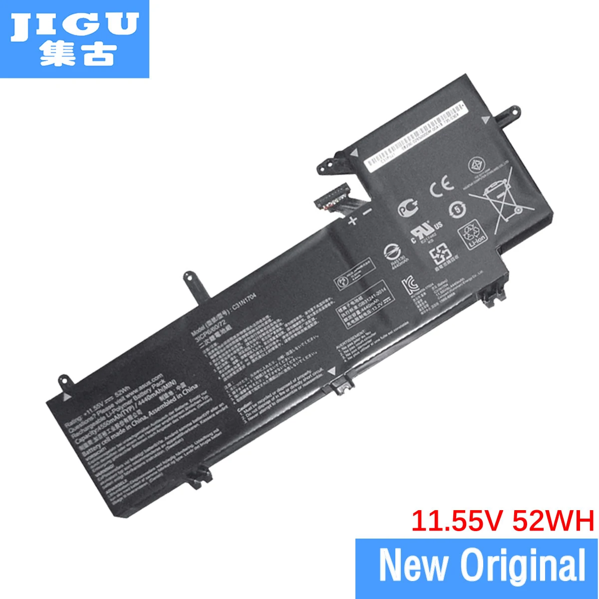 

JIGU 11.55V 52WH C31N1704 0B200-02650000 Original Laptop Battery For Asus Q535U UX561UD UX561UD-BO009T UX561UD-E2030T