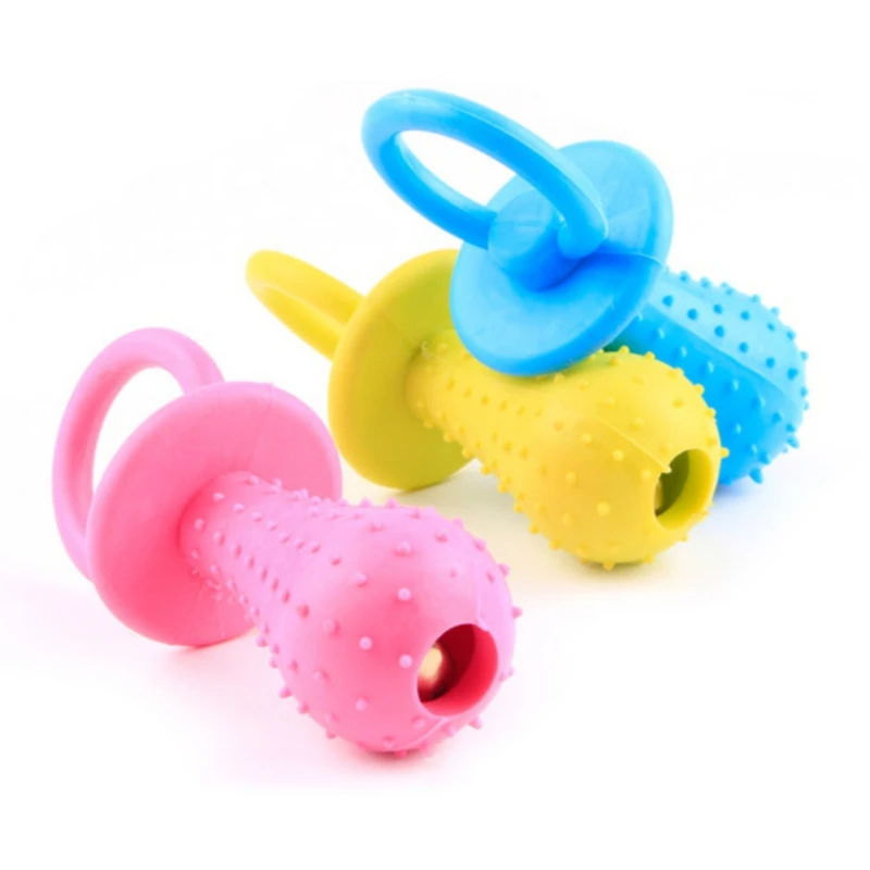 

Pet Dog Chewing Toys Durable TPR Rubber Mini Pacifier For Cats And Dogs 9.5cm Rrandom Color Pet Teeth Cleaning Supplies