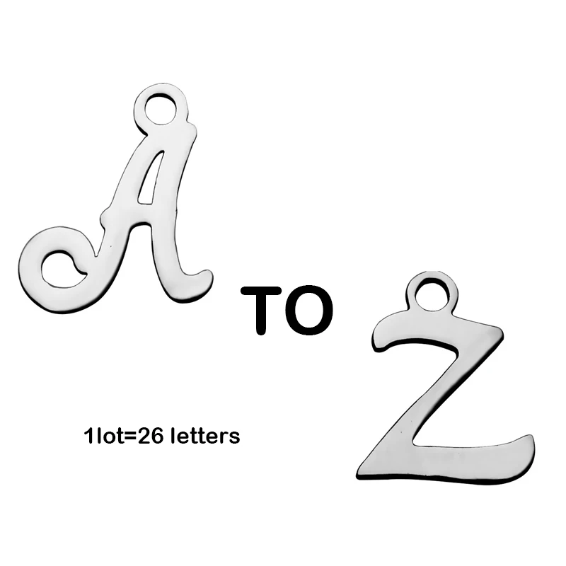 

Подвеска-алфавит из нержавеющей стали, 26 шт./лот