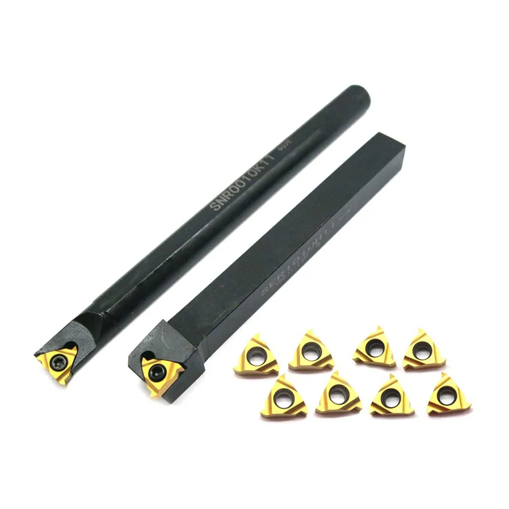 

14pcs Lathe Thread Tool Set Kit SNR0010K11 Non-porous Rod 11ER AG60 Threaded Insert 11IR AG60 Cemented Carbide Insert Parts