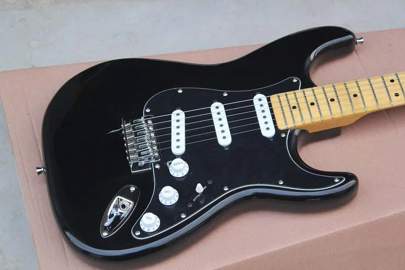 Лидер продаж с фабрики оптовая продажа корпус под заказ + кленовый гриф ST черная