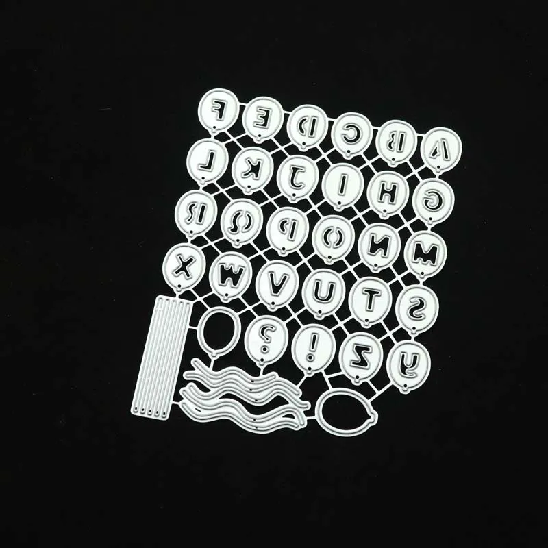 

JC English Alphabet Balloon Metal Cutting Dies Scrapbooking Craft Cut Die Stencil Handmade Album DIY Card Make Decor Template
