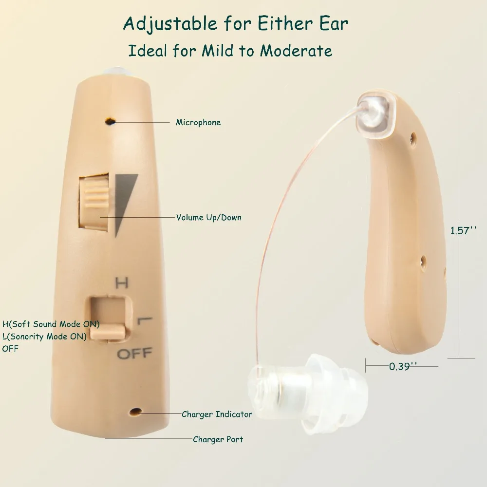 203 перезаряжаемый цифровой мини слуховой аппарат Усилители звука беспроводные