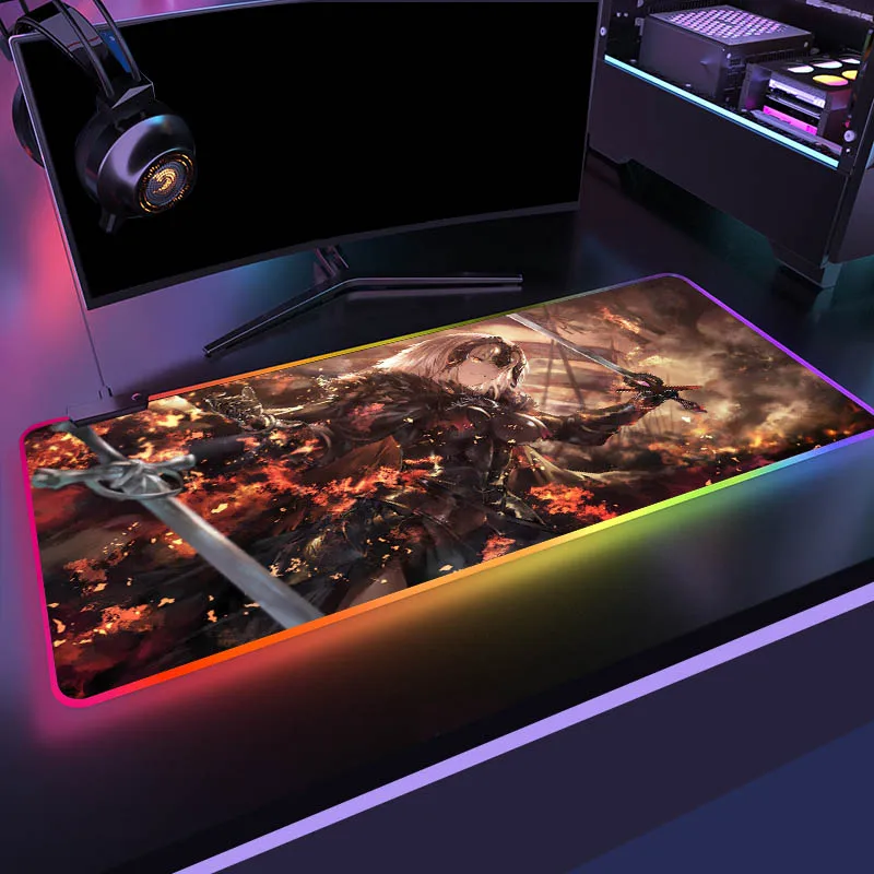 Коврик для мыши с аниме Fate большой заказ дизайнерский игровой коврик FGO RGB