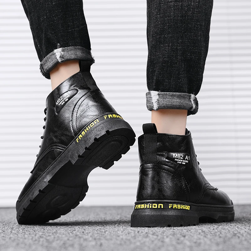 

Boot Shoes Men Winter Boots Men Men's High Top Sneakers Western Cowboy Leather For Chelsea Mens Heel