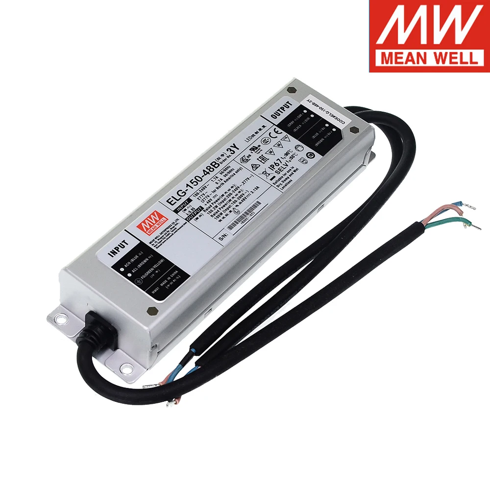 

Mean Well ELG-150-48B-3Y Single Output 3 In 1 Dimming Switching Power Supply 150W 48V 3.13A For Quantum Board 120W LM301H/B