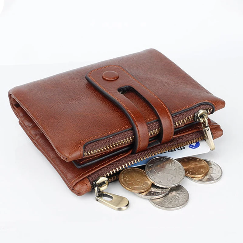 RFID мужской кошелек из натуральной кожи бизнес короткие мужские кошельки кожаный