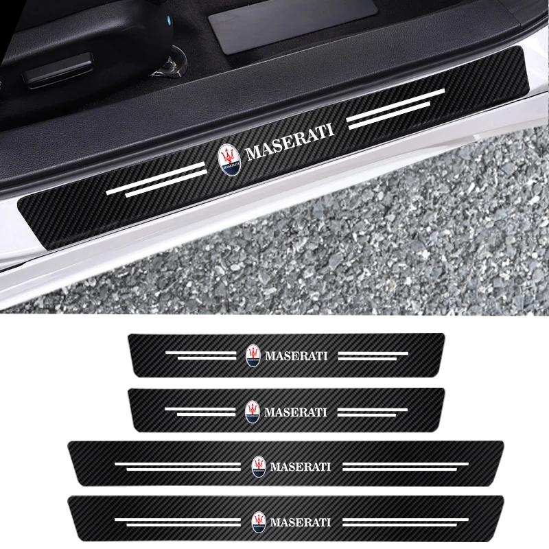 4 шт. наклейки на порог двери автомобиля из углеродного волокна | Автомобили и