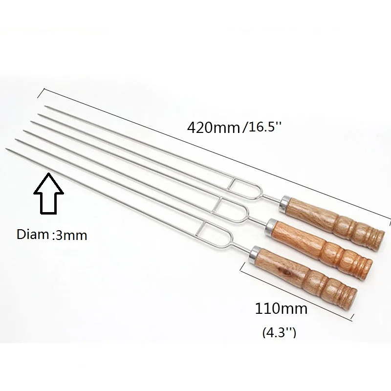 4 шт. Деревянные Шпажки для барбекю 42 см 16 5 дюйма | Дом и сад