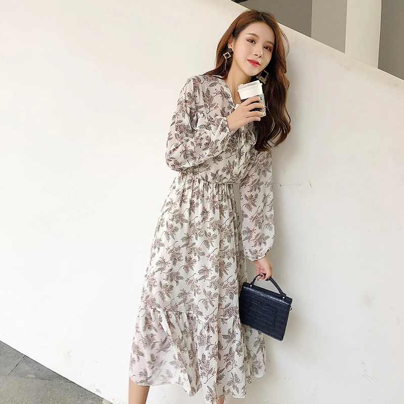 Женское шифоновое платье средней длины элегантное ТРАПЕЦИЕВИДНОЕ ПЛАТЬЕ с