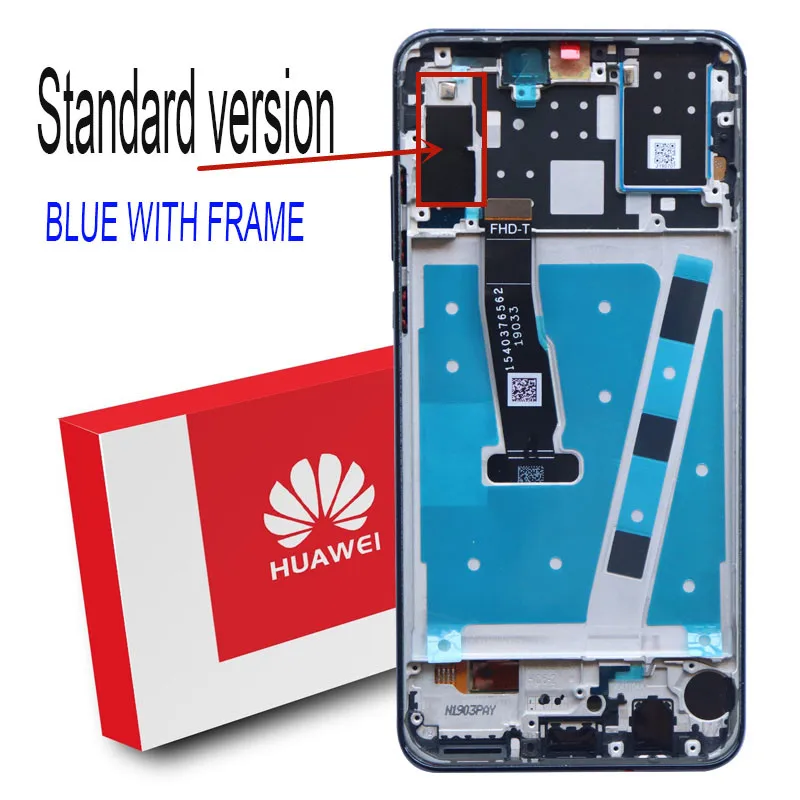 Standard Blue 6,15 ''дисплей с рамкой Замена для huawei P30 Lite Nova 4e lcd кодирующий преобразователь сенсорного экрана в сборе MAR-LX1 LX2 AL01 - Цвет: Standard Blue