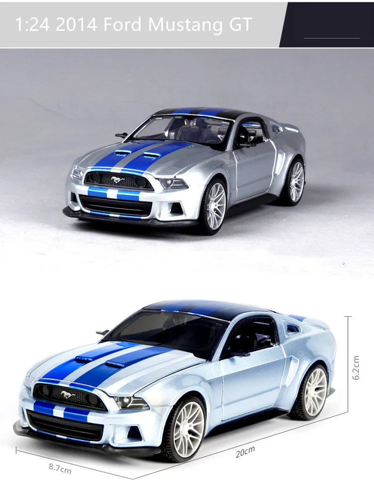 Изысканная 1:24 модель из сплава Mustang GT, модель спортивного автомобиля, коллекция премиум и gif