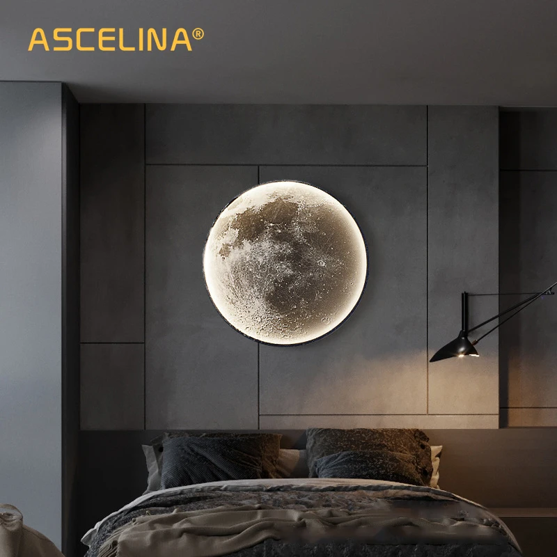 

ASCELINA modern Wall Lamp LED Earth/Moon creative mural Lamps Living Room Bedroom Dinning Room Background Decor Luxury Lighting