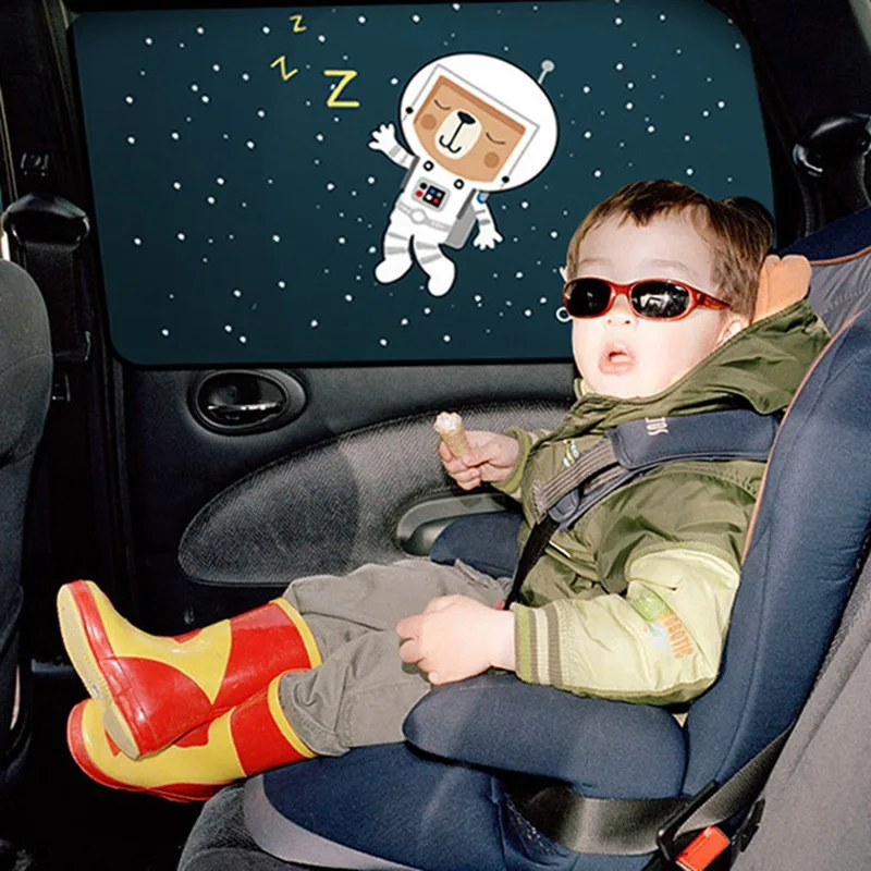 

Cartoon Astronaut Nice Dream Car Sun Shade Front/back Blocks UV Rays Folding Windshield Sunshades Aluminum Foil Auto Sun Visor