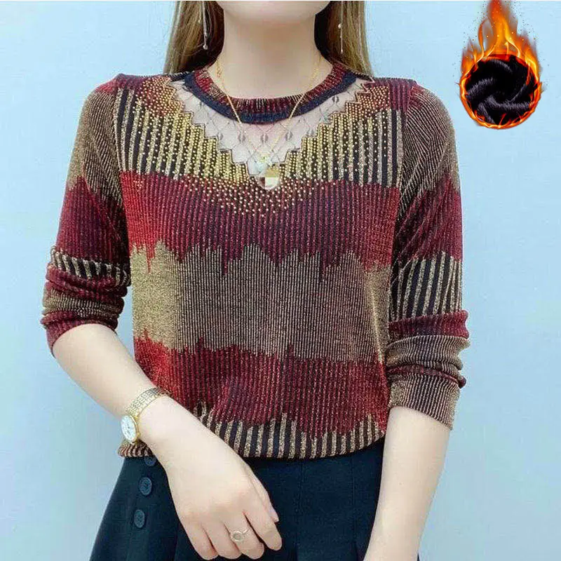 Женская блузка популярная осенне-зимняя большого размера южнокорейская