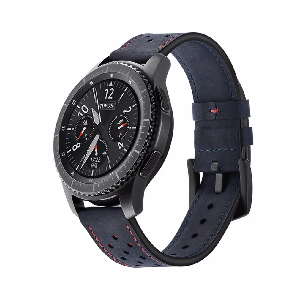Ремешок для часов samsung gear S3 frontier/classic/Galaxy Watch 46 мм из натуральной кожи 22 мм Amazfit для huawei GT браслет ремень