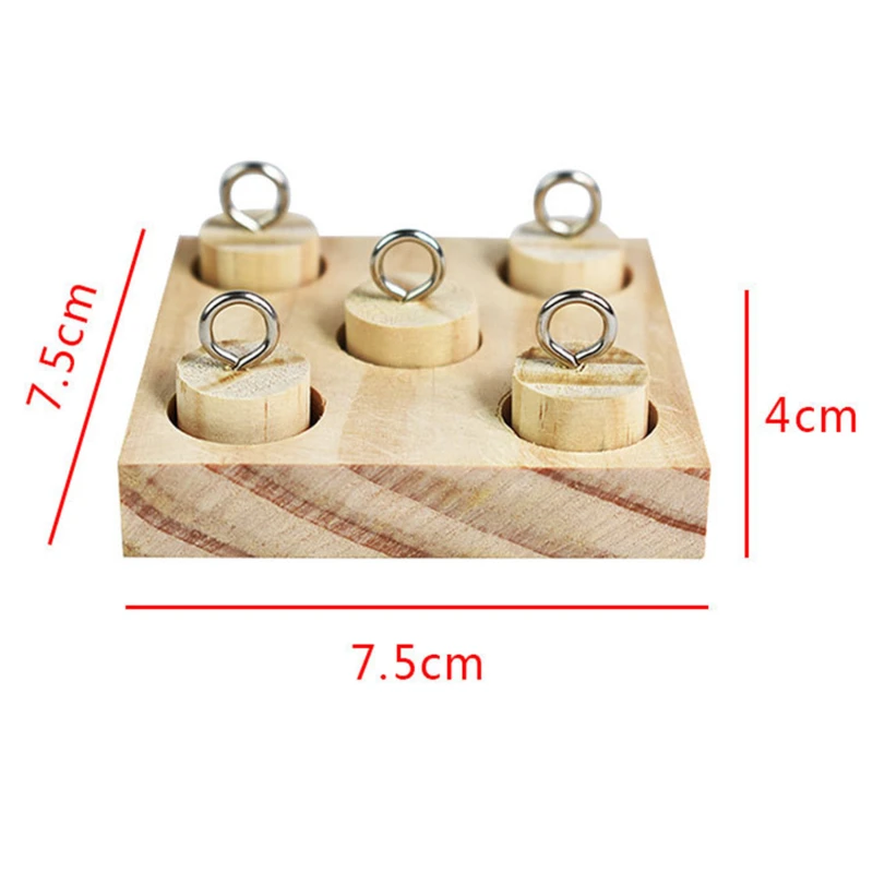 

Birds Parrot Wooden Platform Plastic Rings Intelligence Training Chew Puzzle Toy Block Pet Educational Gifts