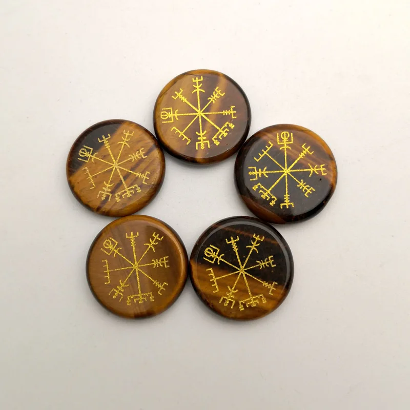 Модные розы кварцевые тигровый глаз натуральный камень Vegvisir Викинг Компас руны