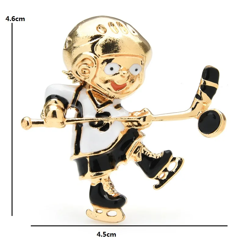 Wuli &amp baby эмалевые броши для игры в хоккей на льду женщин мужчин спортивная брошь