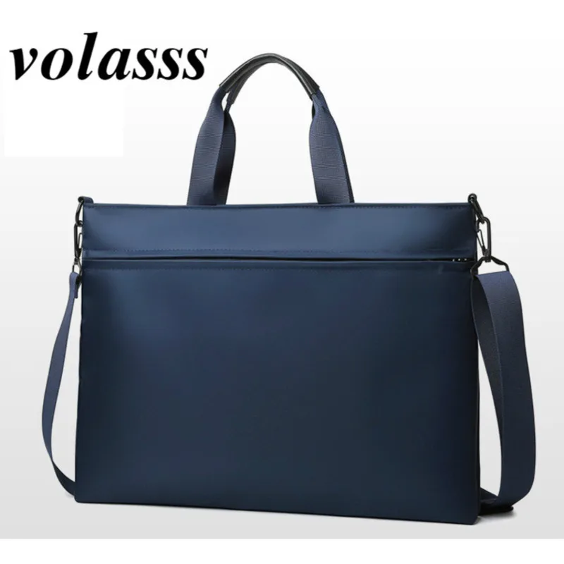 Volasss Unisex Briefcases 14 Inches Laptop Handbag Men's Portable Computer Business Shoulder Bags Zipper Wear Resistant Fabric