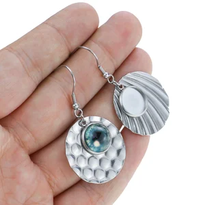 6 шт. 12 мм Серьги из стекла кабошона Настройки Лотки с круглой пластиной Сделай Сам Базовая рамка заготовки для сережек Изготовление ювелирных изделий без никеля