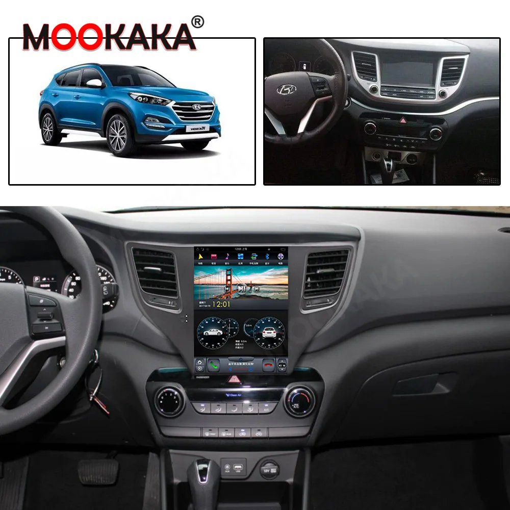 Автомобильный GPS навигатор в стиле Tesla на Android 9 0 для Hyundai Tuscon 2015 2019 мультимедийный