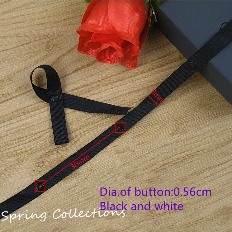 3 м/лот Кнопка диаметром мм черная/белая пластиковая застежка-Кнопка Лента