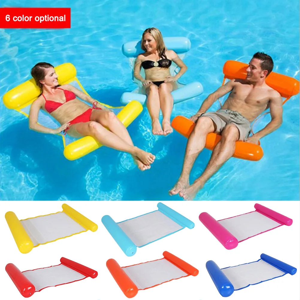 

PVC Foldable Swimming Pool Inflatable Air Mattress Summer Water Sports Beach Lounger Back Floating Chair Sleeping Bed